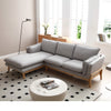 BRONTE 3 Seater Sofa with Left Chaise - Light Grey & Oak