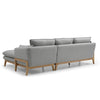 BRONTE 3 Seater Sofa with Right Chaise - Light Grey & Oak