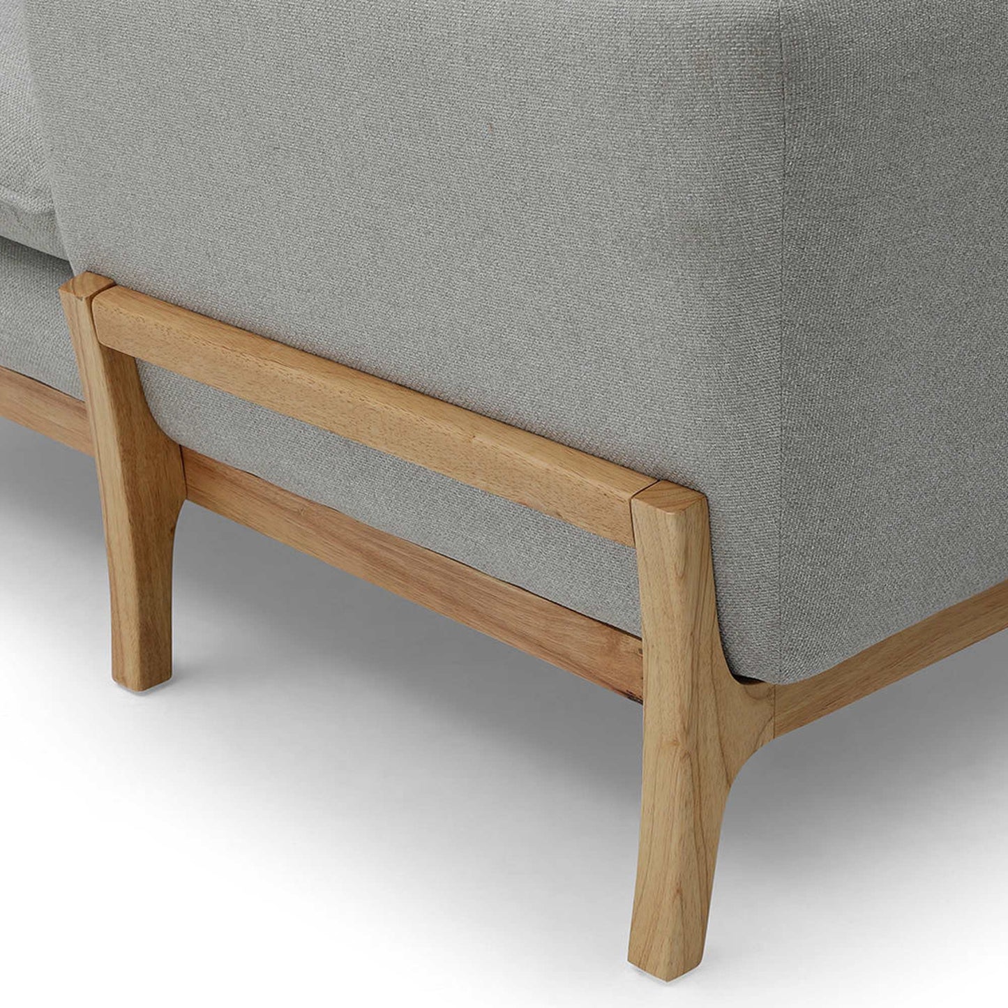 BRONTE 3 Seater Sofa with Right Chaise - Light Grey & Oak