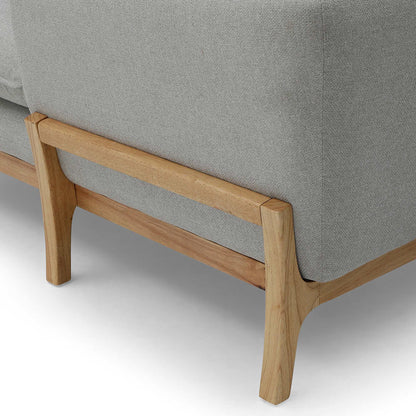 BRONTE 3 Seater Sofa with Right Chaise - Light Grey & Oak