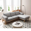 BRONTE 3 Seater Sofa with Right Chaise - Light Grey & Oak
