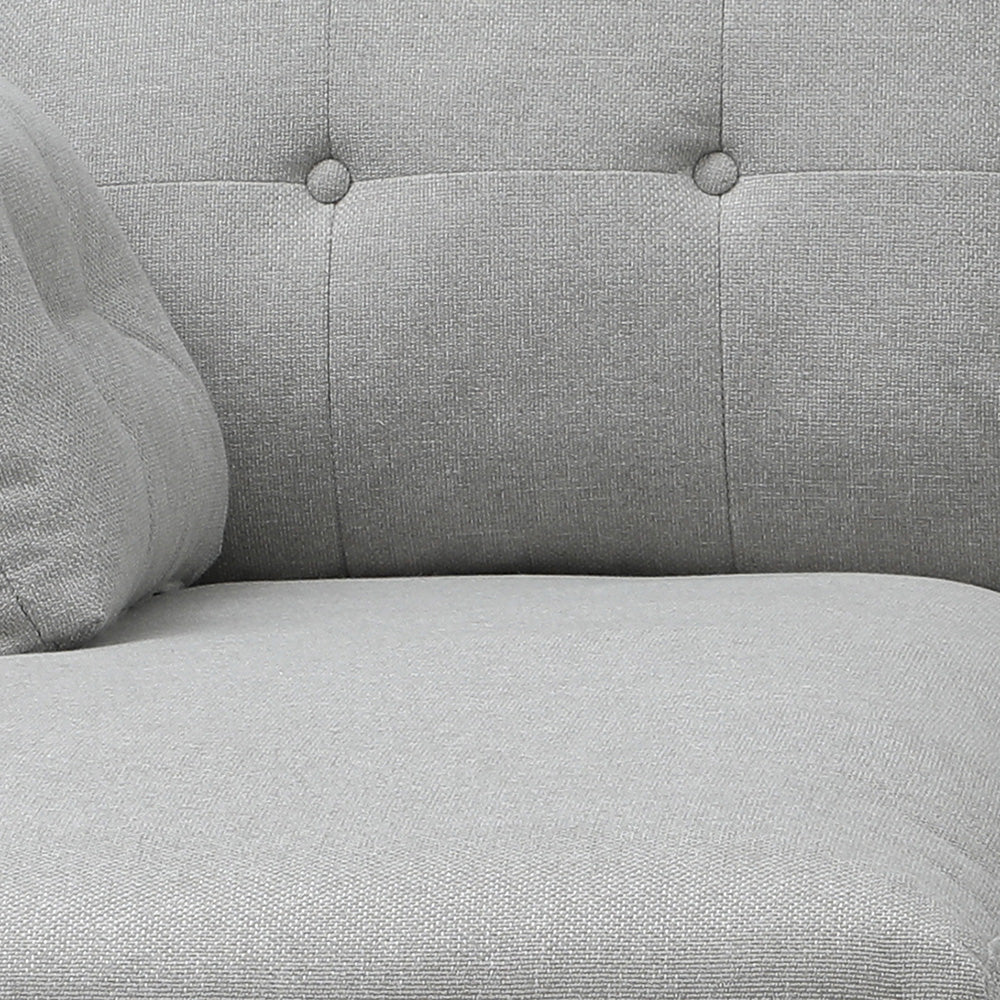 HAVANA 3 Seater Sofa with Left Chaise - Light Grey & Black