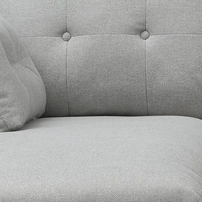 HAVANA 3 Seater Sofa with Left Chaise - Light Grey & Black