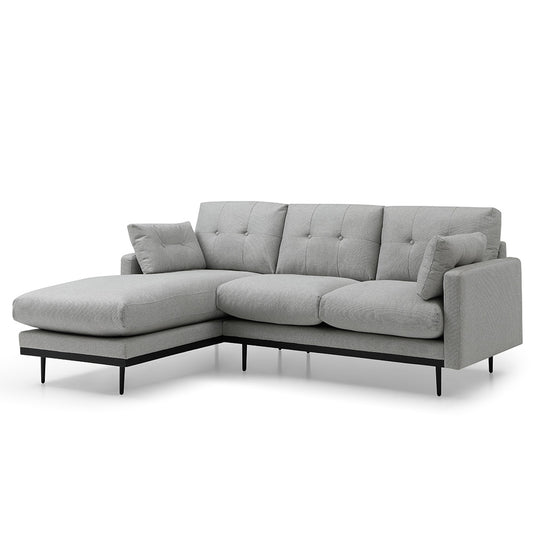 HAVANA 3 Seater Sofa with Left Chaise - Light Grey & Black