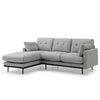 HAVANA 3 Seater Sofa with Left Chaise - Light Grey & Black