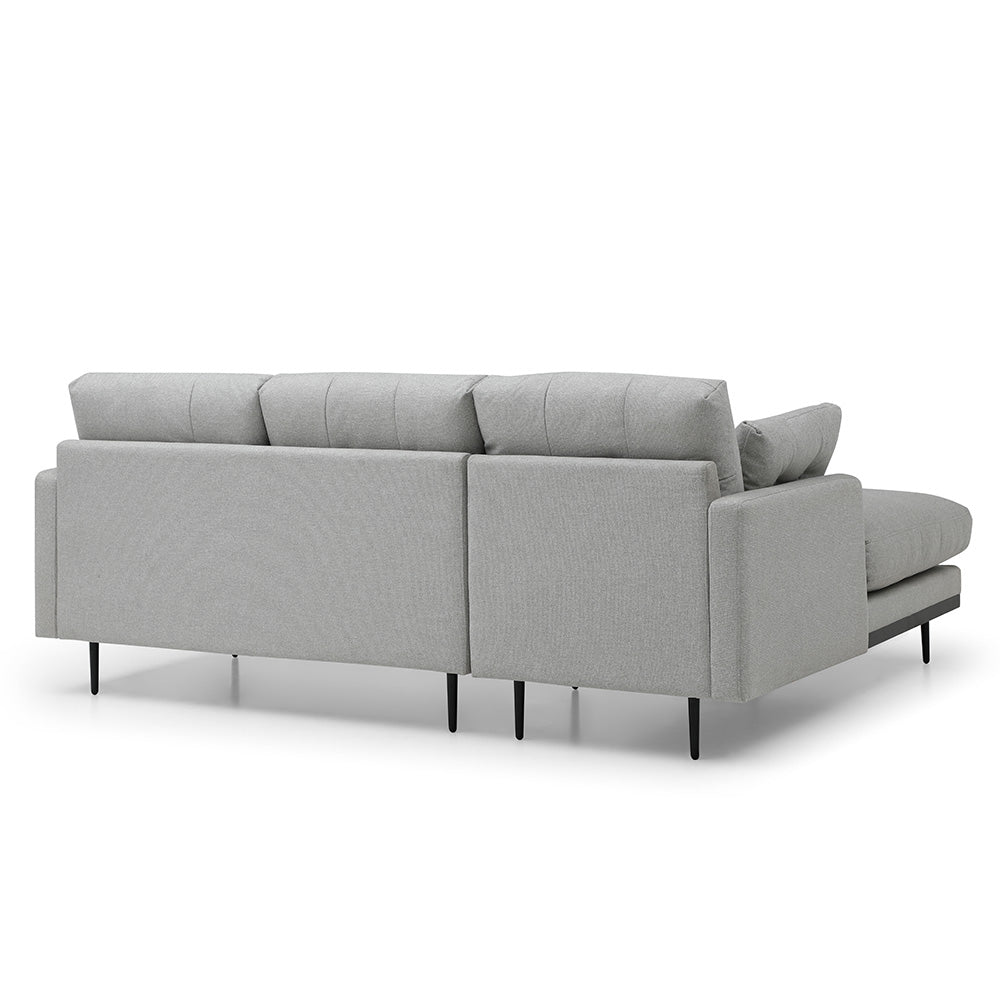 HAVANA 3 Seater Sofa with Left Chaise - Light Grey & Black