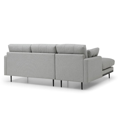 HAVANA 3 Seater Sofa with Left Chaise - Light Grey & Black