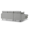 HAVANA 3 Seater Sofa with Left Chaise - Light Grey & Black