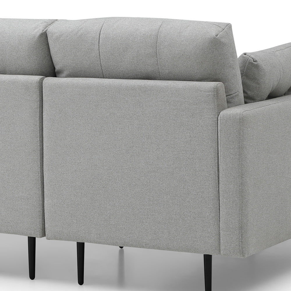 HAVANA 3 Seater Sofa with Left Chaise - Light Grey & Black
