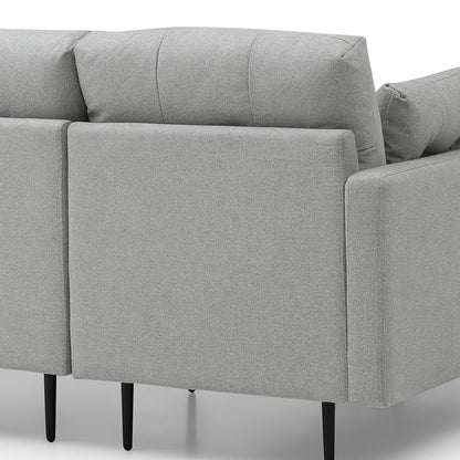 HAVANA 3 Seater Sofa with Left Chaise - Light Grey & Black
