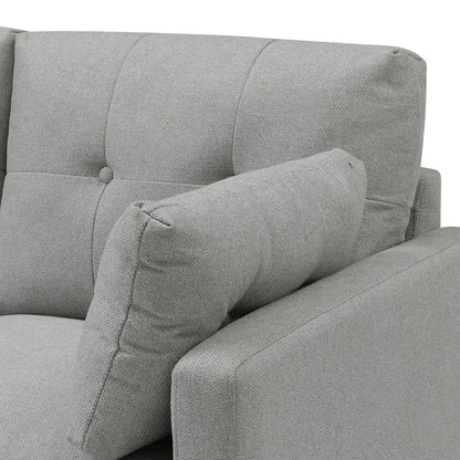 HAVANA 3 Seater Sofa with Left Chaise - Light Grey & Black