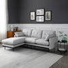HAVANA 3 Seater Sofa with Left Chaise - Light Grey & Black