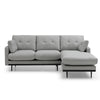 HAVANA 3 Seater Sofa with Right Chaise - Light Grey & Black