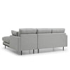 HAVANA 3 Seater Sofa with Right Chaise - Light Grey & Black