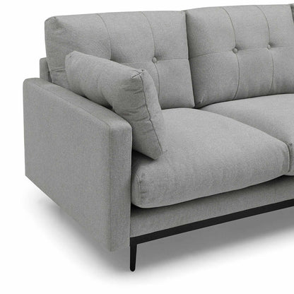 HAVANA 3 Seater Sofa with Right Chaise - Light Grey & Black