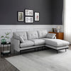 HAVANA 3 Seater Sofa with Right Chaise - Light Grey & Black