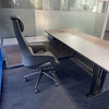 MADEIRA Executive Desk 220cm Left Return - Hazelnut & Grey