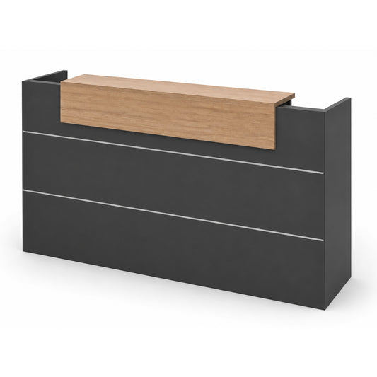 BELEN Reception Desk 1.8M - Acacia & Carbon Grey