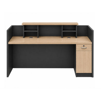 BELEN Reception Desk 1.8M - Acacia & Carbon Grey