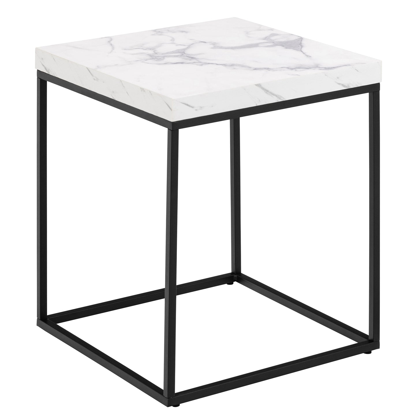BAROSSA Side Table Marble look 40cm - White