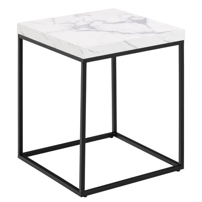 BAROSSA Side Table Marble look 40cm - White