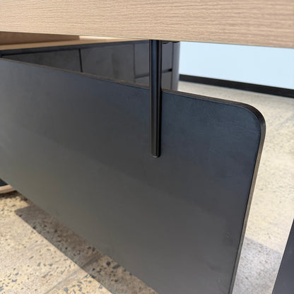 VENTURA 220-240cm Reversible Executive Desk - Left or Right Return - Oak & Black