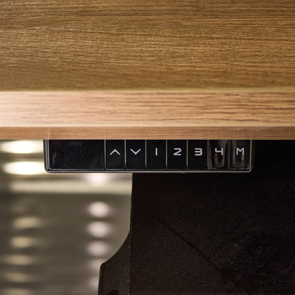 PHOENIX Sit & Stand Electric Lift Executive Desk with Right Return 2.2M - Warm Oak & Black