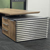 PHOENIX Executive Desk with Left Return 2.8M - Warm Oak & Black