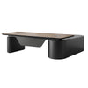 LUCA Sit & Stand Executive Desk with Electric Lift and Reversible Return 240cm - Warm Oak & Black