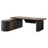 LUCA Sit & Stand Executive Desk with Electric Lift and Reversible Return 240cm - Warm Oak & Black