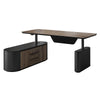 LUCA Sit & Stand Executive Desk with Electric Lift and Reversible Return 240cm - Warm Oak & Black