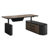 LUCA Sit & Stand Executive Desk with Electric Lift and Reversible Return 240cm - Warm Oak & Black