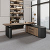 LUCA Sit & Stand Executive Desk with Electric Lift and Reversible Return 240cm - Warm Oak & Black