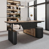 LUCA Sit & Stand Executive Desk with Electric Lift and Reversible Return 240cm - Warm Oak & Black