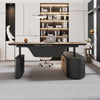 LUCA Sit & Stand Executive Desk with Electric Lift and Reversible Return 240cm - Warm Oak & Black