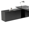 PHOENIX Black Executive Desk with Left Return 2.2M - Black Concrete