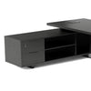 DAXTON Black Executive Desk with Left Return 200cm - Black Concrete