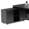 AFTAN Black Executive Desk with Pedestal & Left Mobile Return 180cm - Black Concrete