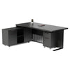 AFTAN Black Executive Desk with Pedestal & Left Mobile Return 180cm - Black Concrete