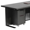 AFTAN Black Executive Desk with Pedestal & Right Mobile Return 180cm - Black Concrete