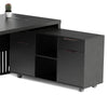 AFTAN Black Executive Desk with Pedestal & Right Mobile Return 180cm - Black Concrete