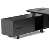 ARTO Black Executive Office Desk with Reversible Return 180-200cm - Black Concrete