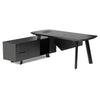 ARTO Black Executive Office Desk with Reversible Return 180-200cm - Black Concrete