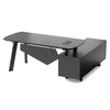 ARTO Black Executive Office Desk with Reversible Return 180-200cm - Black Concrete