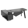 ARTO Black Executive Office Desk with Reversible Return 180-200cm - Black Concrete