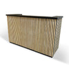 KENTO Reception Desk 180cm - Timber Slat Acoustic Black & Oak