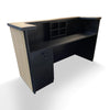 KENTO Reception Desk 180cm - Timber Slat Acoustic Black & Oak
