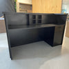 KENTO Reception Desk 240cm - Timber Slat Acoustic Black & Oak
