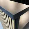 KENTO Reception Desk 240cm - Timber Slat Acoustic Black & Oak