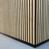 KENTO Reception Desk 180cm - Timber Slat Acoustic Black & Oak